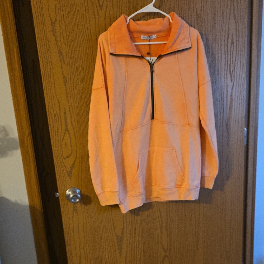 Michelle Mae Vibrant Orange Zip-Up